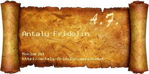 Antaly Fridolin névjegykártya